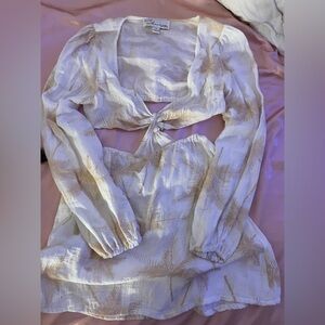Vintage Havana White and Gold Sheer Beach Dress